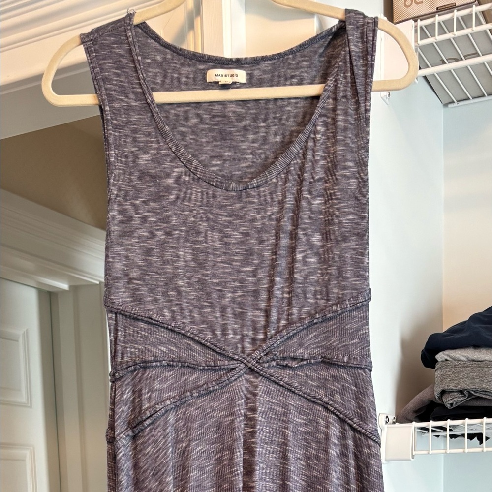 Max Studio Denim Blue Striped Maxi Dress